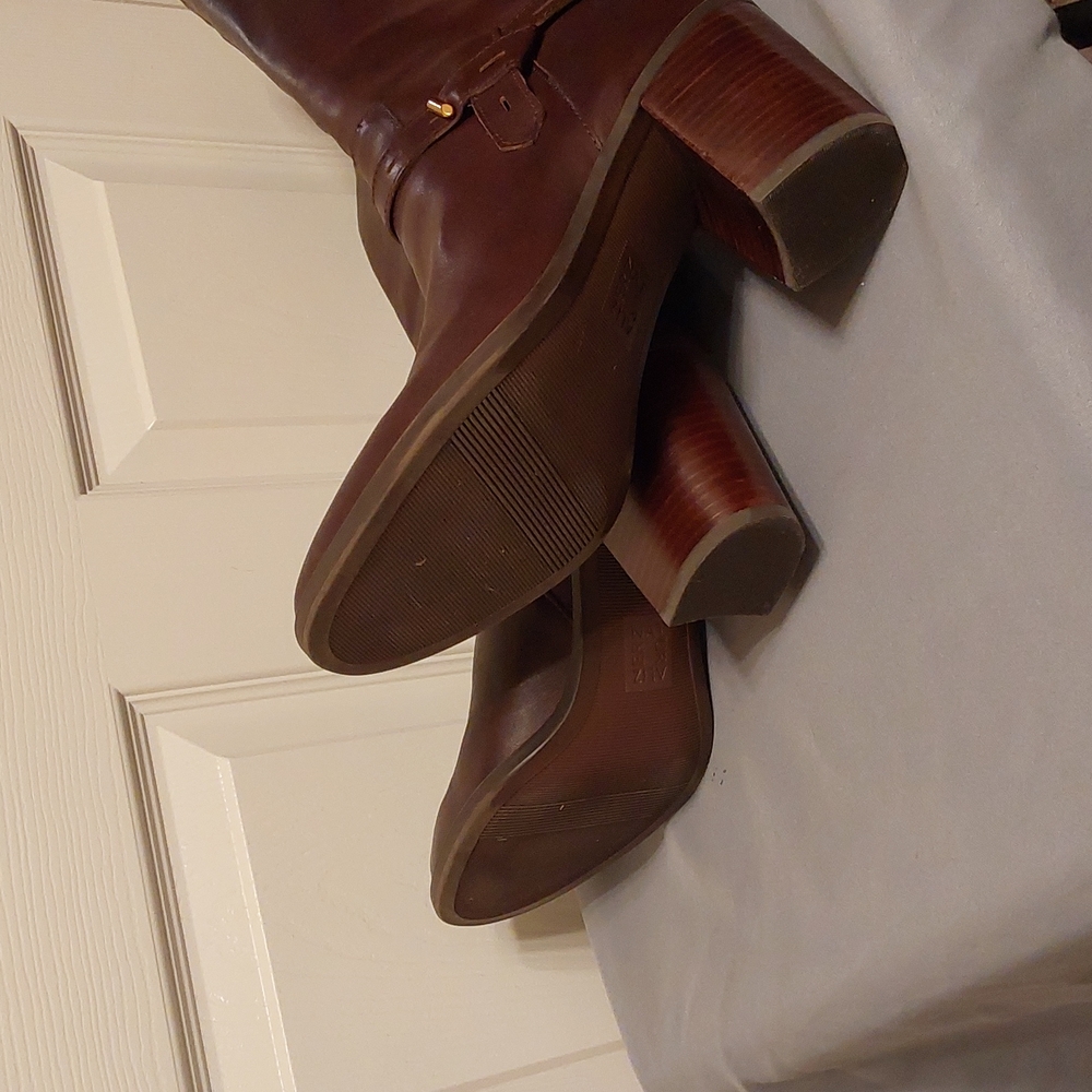 NWT Naturalizer Leather Boots — Chocolate / Saddle — Kamora - Picture 4 of 6